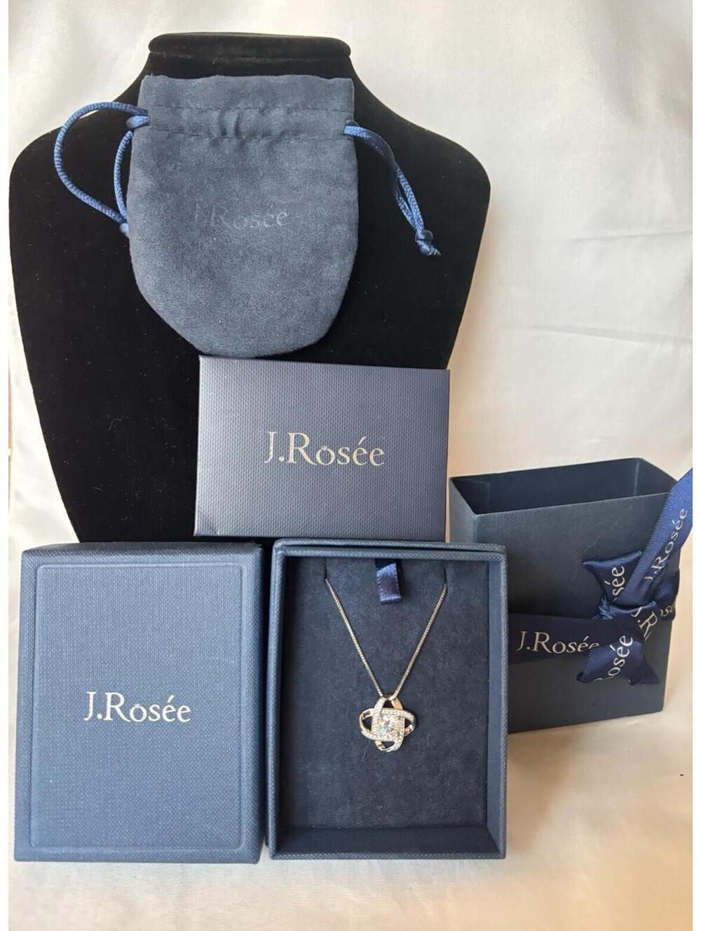 J.Rosée Swarovski Elements 925 Sterling Silver Pendant Necklace Elegant Gift Box